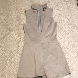 NWOT gray sexy plunge neck romper